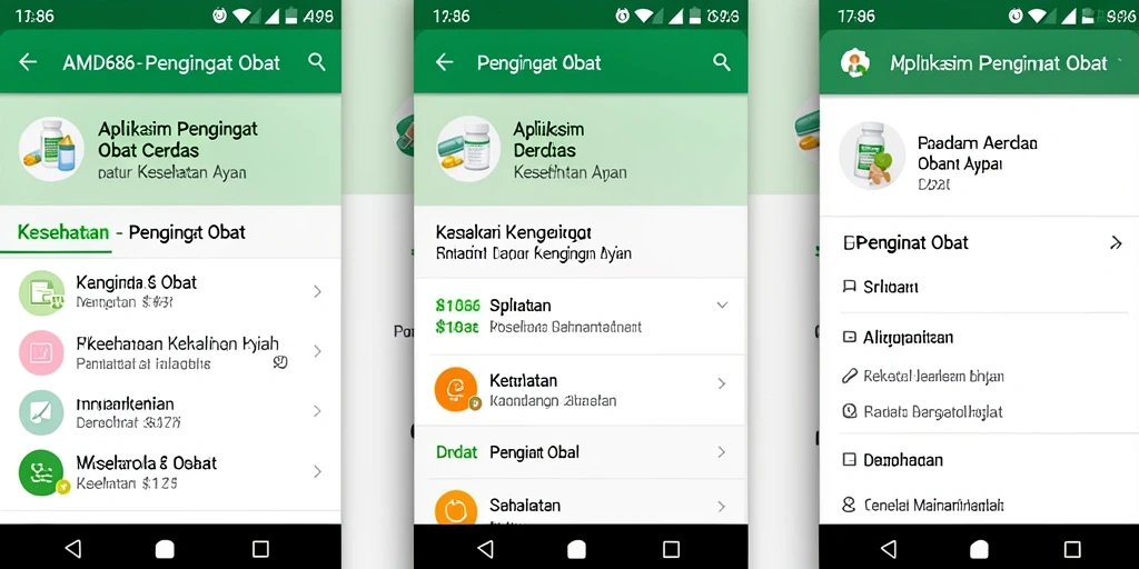 Tampilan antarmuka aplikasi Pengingat Obat yang user-friendly.