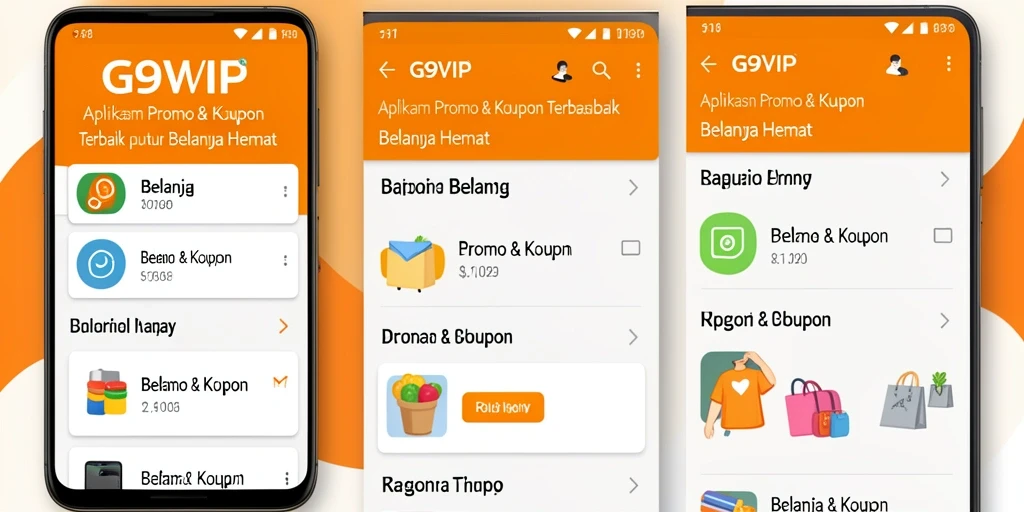 Tampilan antarmuka aplikasi G9VIP dengan fungsi Promo & Kupon.