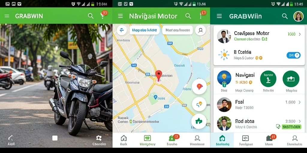 Tampilan antarmuka pengguna GRABWIN dengan fitur Navigasi Motor.