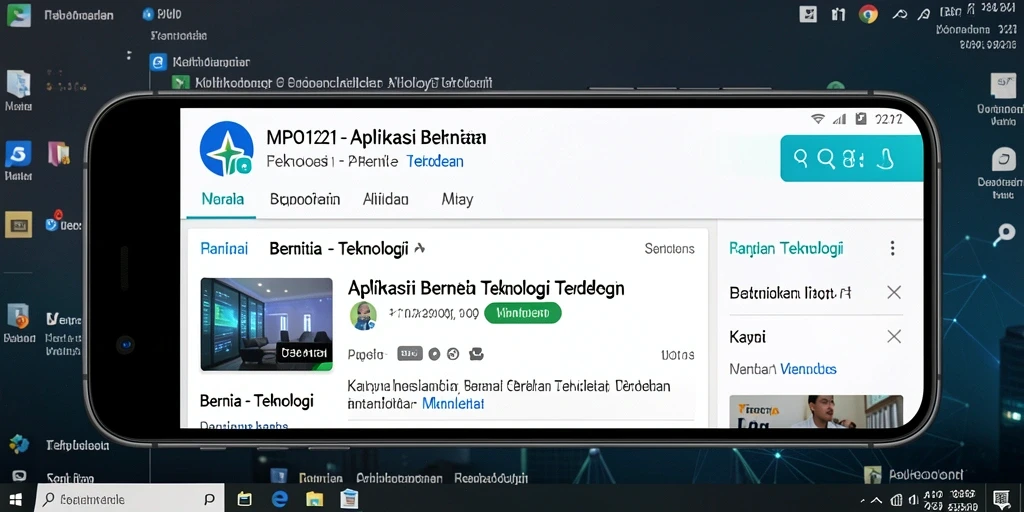 Screenshot antarmuka aplikasi MPO1221 yang menampilkan berita terkini.