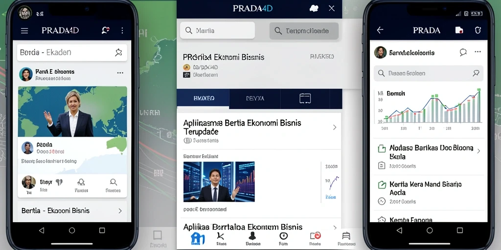 Tampilan antarmuka PRADA4D dengan berita ekonomi terkini.