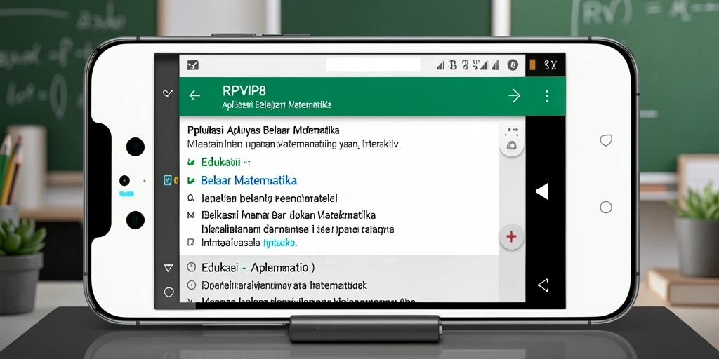 Tampilan antarmuka interaktif RPVIP8 untuk belajar matematika.