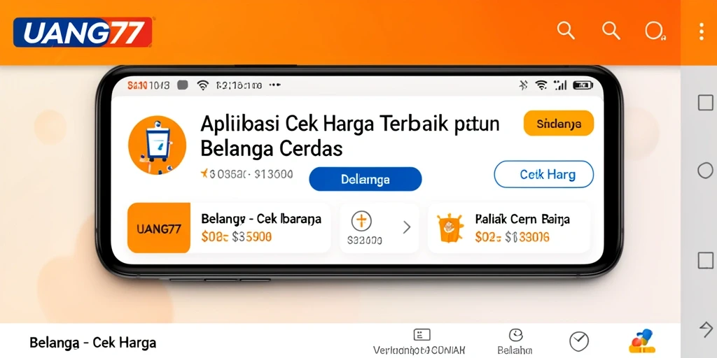 Tampilan antarmuka aplikasi Cek Harga UANG77 yang user-friendly.